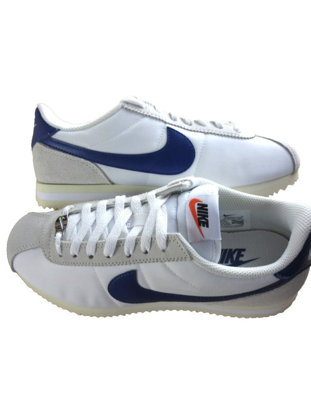 Nike Women's Cortez Textile Running Lifestyle Shoes White Deep Blue Size 7.5 NEW - Picture 6 of 7